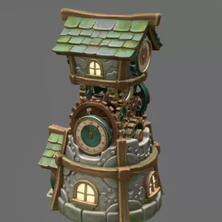 Fantasy Clock Tower STL File for 3D Printing - Model thumbnail 5