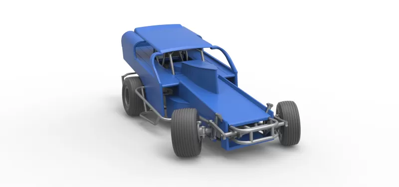 Vintage Dirt Modified stock car Version 2 while turning 1:25 - Model preview 26