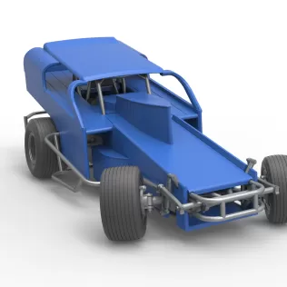 Vintage Dirt Modified stock car Version 2 while turning 1:25 - Model thumbnail 26