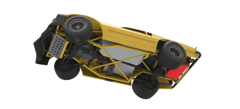 Vintage Dirt late model Race car V2 while turning Scale 1:25 - Model preview 3