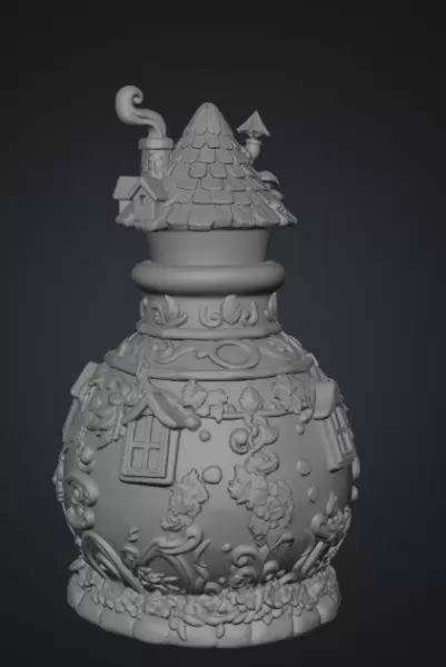 Mushroom Potion House STL File for 3D Print - Model preview 10