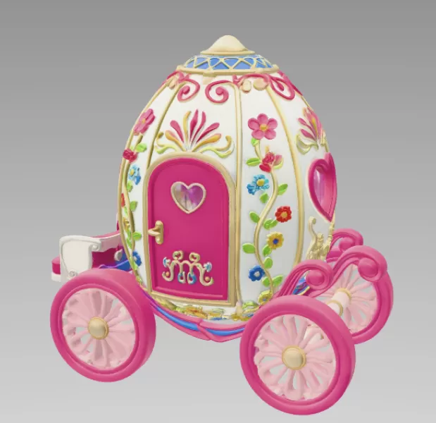 Royal Fantasy Egg Carriage – STL File 3D Printable - Model preview 4