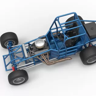 Vintage Dirt Modified stock car Base Scale 1:25 - Model thumbnail 4