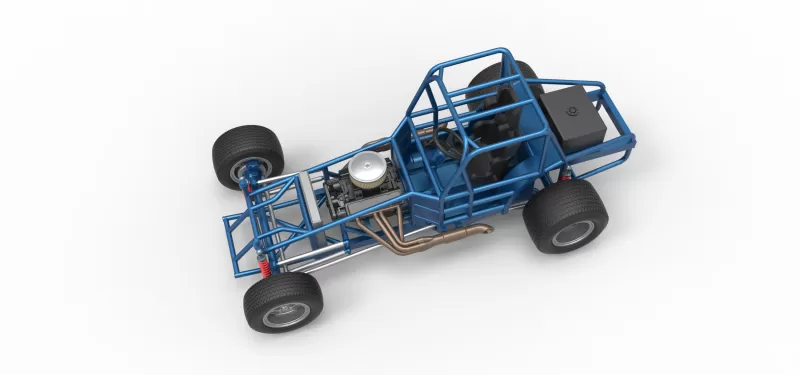 Vintage Dirt Modified stock car Base Scale 1:25 - Model preview 4