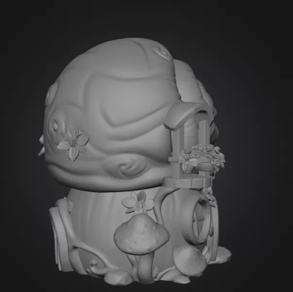 Enchanted Snail Shell Cottage STL File 3D Printable - Model preview 10