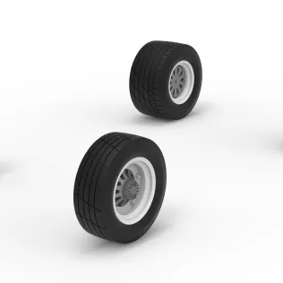 Wheel Set of Vintage Dirt Modified stock car Scale 1:25 - Model thumbnail 2