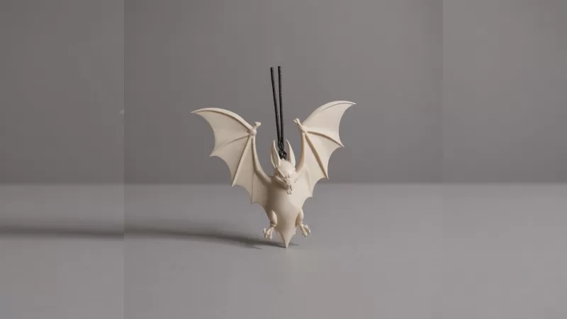Hanging Bat Ornament - Spooky Miniature - Model preview 6
