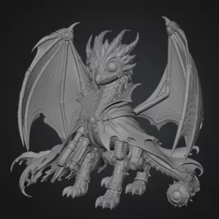 Shadow Mecha Dragon STL File for 3D Print - Model thumbnail 15