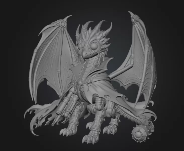 Shadow Mecha Dragon STL File for 3D Print - Model preview 15