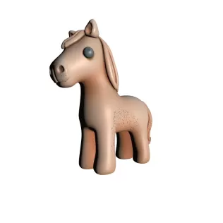 Cute Cartoon Horse Toy for Kids Decorative 3D Model - Model thumbnail 2