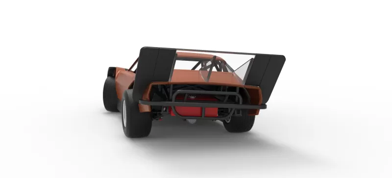 Vintage Dirt late model Race car V4 while turning Scale 1:25 - Model preview 14