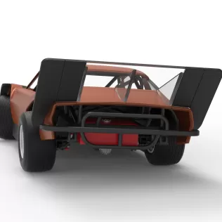 Vintage Dirt late model Race car V4 while turning Scale 1:25 - Model thumbnail 14