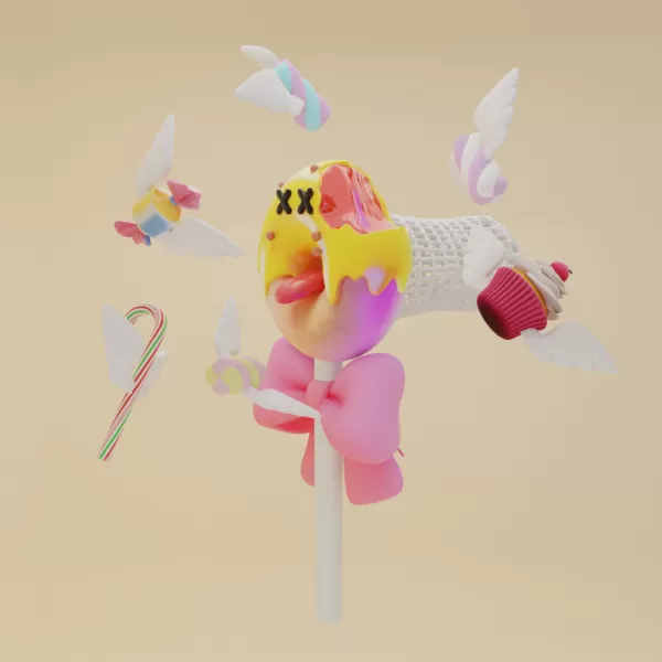 butterfly net with Donut design Candy Catcher with Wings - Model preview 5
