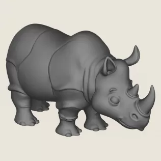 Rhino Print Ready 3D Model - Model thumbnail 4