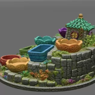 Fantasy Village Jewelry Organizer STL File for 3D Print - Model thumbnail 10