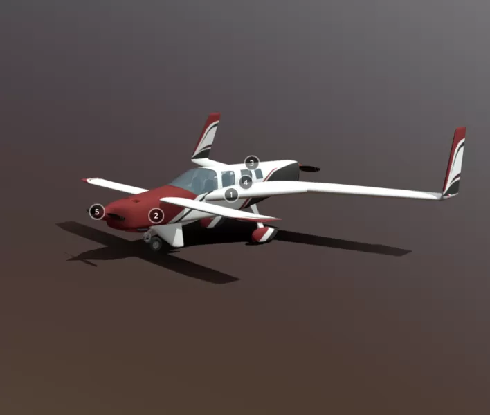 Rutan Model 74 Defiant - Model preview 3