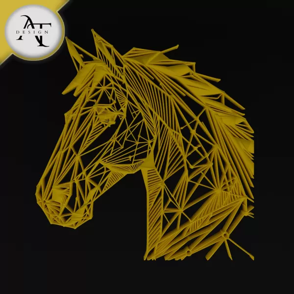 Horse - Geometric - 2D Wall Art Decor - Model preview 1