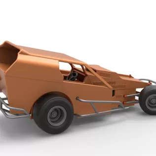 Vintage Dirt Modified stock car Version 3 while turning 1:25 - Model thumbnail 20