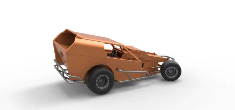 Vintage Dirt Modified stock car Version 3 while turning 1:25 - Model preview 20
