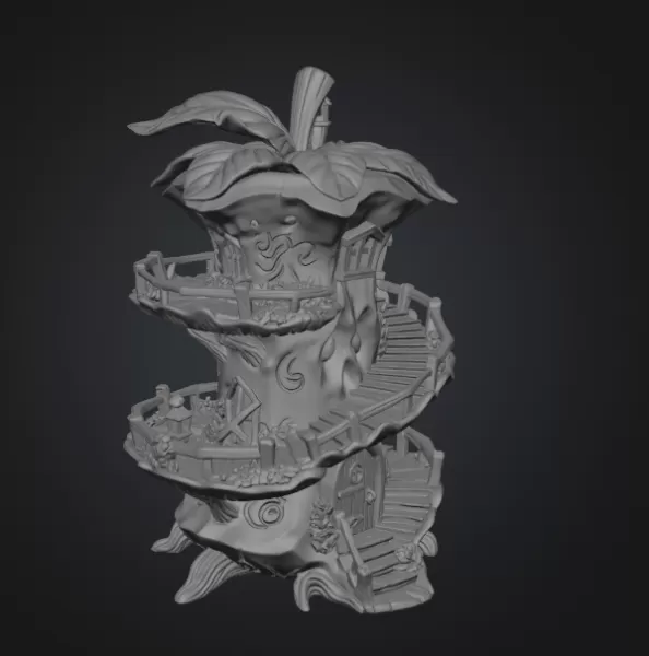 Enchanted Apple Core House STL File for 3D Printing - Model preview 10