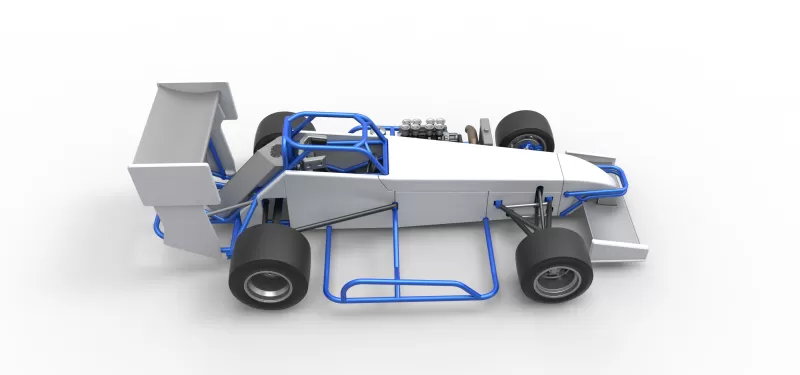 Supermodified front engine race car V4 Scale 1:25 - Model preview 22