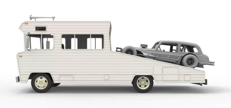 Vintage Transporter truck for Race car Version 7 Scale 1:25 - Model preview 4