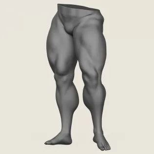Muscular Man Leg Pose 03 - Model thumbnail 2