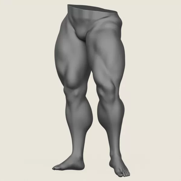 Muscular Man Leg Pose 03 - Model preview 2