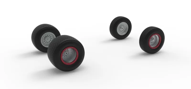 Wheel Set of Dirt Silver Crown Champ car Scale 1:25 - Model preview 9