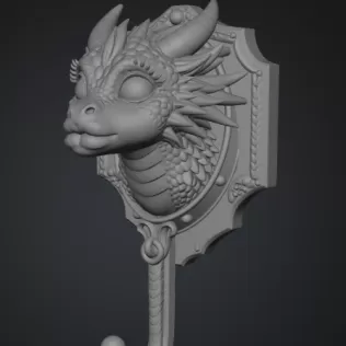 Funny Kiss Dragon Wall Hook STL File for 3D Print - Model thumbnail 10
