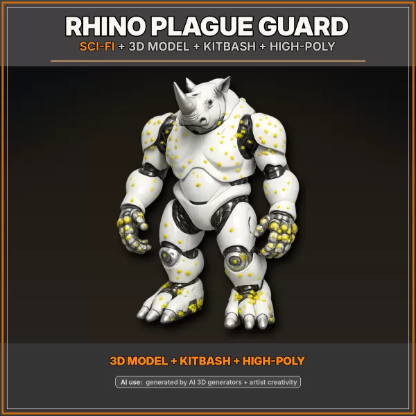 Animal Warrior Pack – Sci-Fi Fantasy High-Poly Kitbash 3D Model - Model preview 4