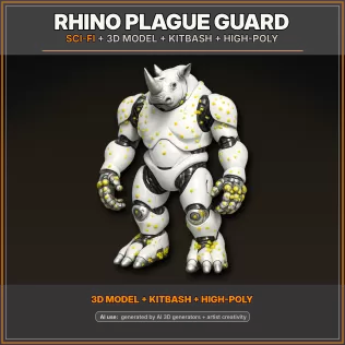 Animal Warrior Pack – Sci-Fi Fantasy High-Poly Kitbash 3D Model - Model thumbnail 4