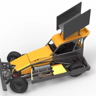 New Zealand Superstock car while turning Version 4 Scale 1:25 - Model thumbnail 4