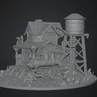 Pinewood Junction Railway Station STL File for 3D Print - Model thumbnail 12