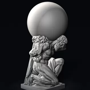 Hercules Statue Holding the Globe #RoZ - Model thumbnail 9