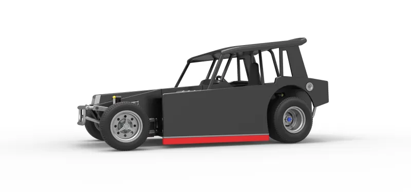 Vintage Dirt Modified stock car Version 6 Scale 1:25 - Model preview 2