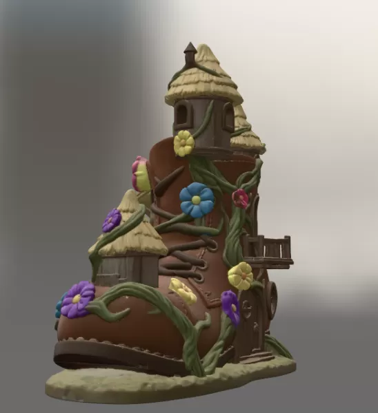 Enchanted Boot House STL File for 3D Printing - Model preview 5