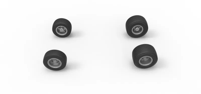 Wheel set of Northeast Dirt Modified stock car V3 Scale 1:25 - Model preview 6