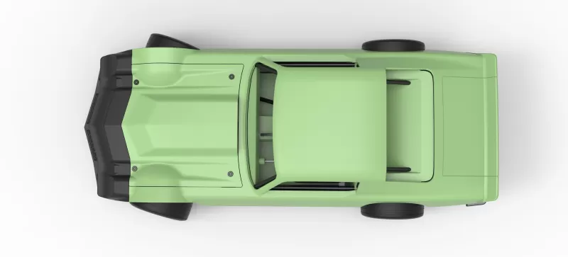 Vintage Dirt late model Race car Version 3 while turning 1:25 - Model preview 11