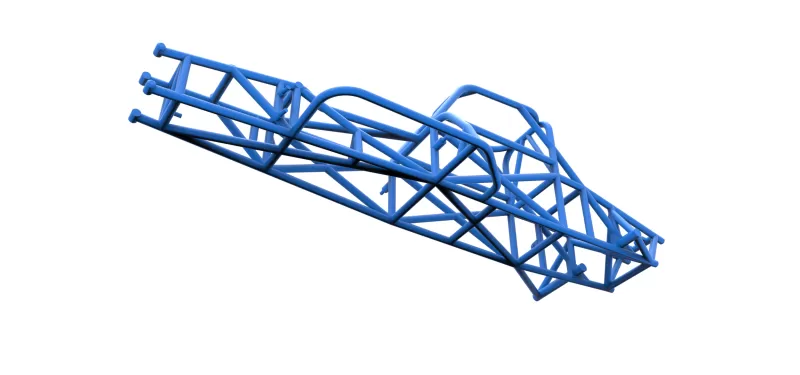 Frame of Supermodified front engine race car V4 Scale 1:25 - Model preview 3