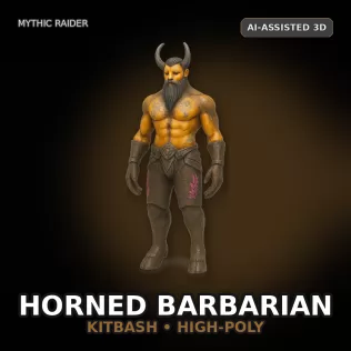 Beastfolk Heroes Pack (10 Characters) – High-Poly Kitbash - Model thumbnail 20