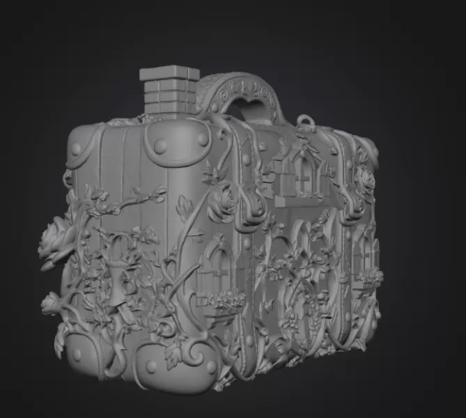 Fantasy Suitcase House STL File for 3D Print - Model preview 10