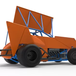 Winged Sprint car Version 2 while turning Scale 1:25 - Model thumbnail 21
