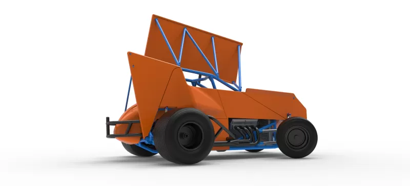 Winged Sprint car Version 2 while turning Scale 1:25 - Model preview 21