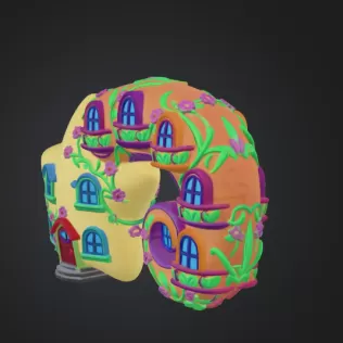 Fantasy Star House Magical Spiral Bookend STL File 3D Printable - Model thumbnail 4