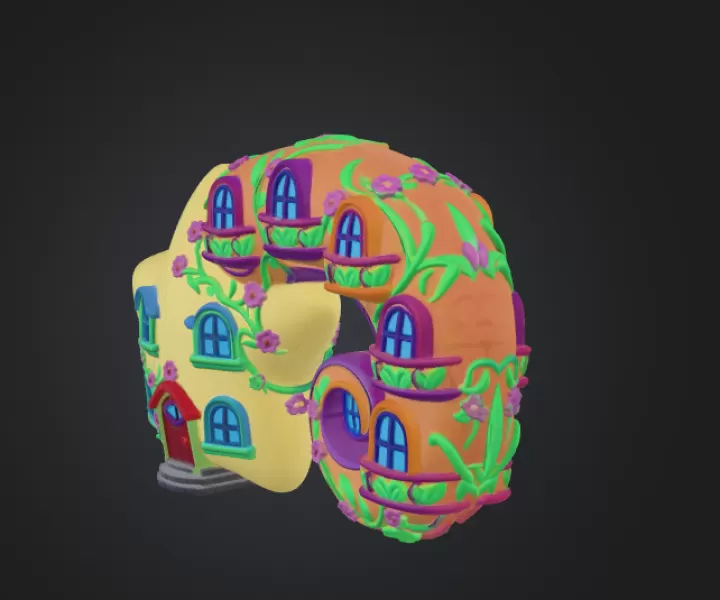 Fantasy Star House Magical Spiral Bookend STL File 3D Printable - Model preview 4