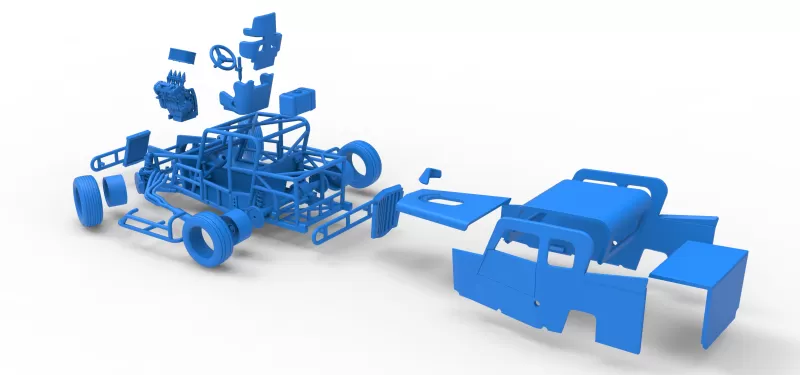 Dwarf car while turning Version 2 Scale 1:25 - Model preview 29