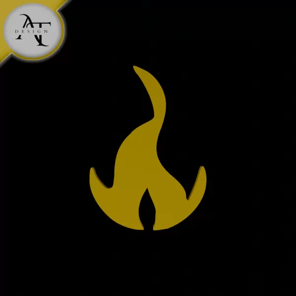 Simple Flame Symbol - 2D Art - Model preview 1