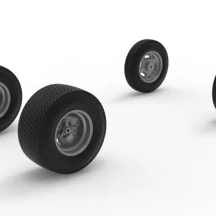 Wheel Set of Dirt Silver Crown Champ car Version 2 Scale 1:25 - Model thumbnail 10