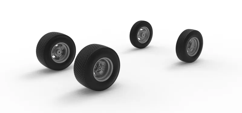 Wheel Set of Dirt Silver Crown Champ car Version 2 Scale 1:25 - Model preview 10